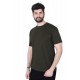 Round Neck Plain Half T-shirt Mehandi