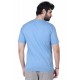 Round Neck Plain Half T-shirt Sky Blue