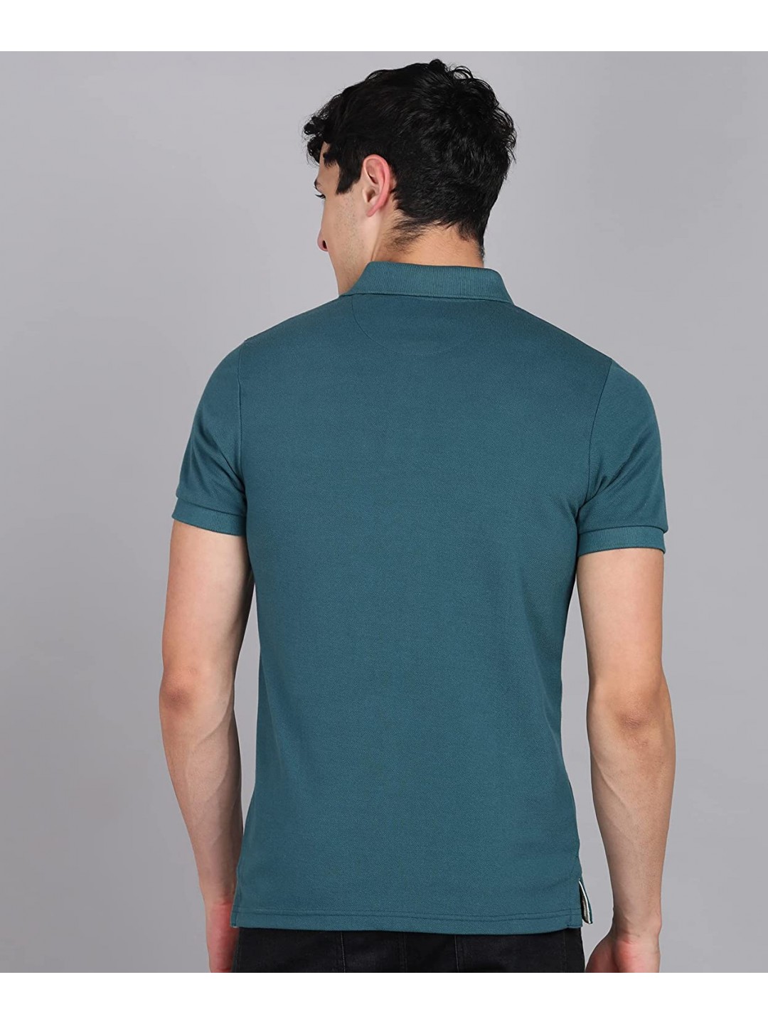 Collar Plain Half T-Shirt Deep Teal Collar Plain Half T-Shirt Deep Teal