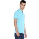 Collar Plain Half T-Shirt Sky Collar Plain Half T-Shirt Sky