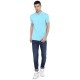 Collar Plain Half T-Shirt Sky Collar Plain Half T-Shirt Sky