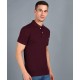 Collar Plain Half T-Shirt Wine Collar Plain Half T-Shirt Wine