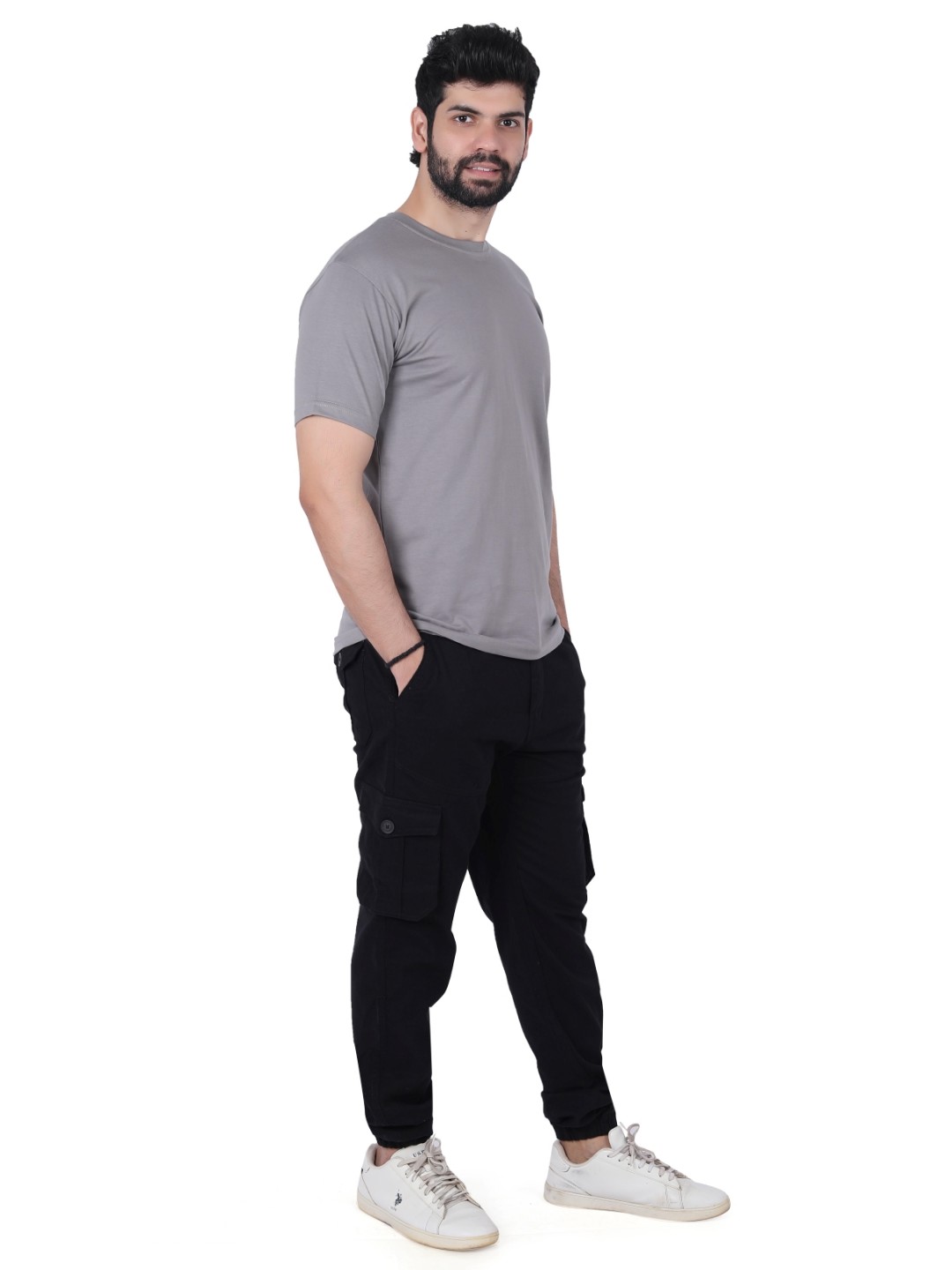 Plain Six Pocket Cargo Black Plain Six Pocket Cargo Black