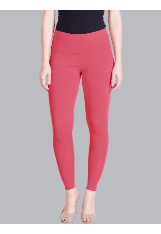 Tender Peach Coral Ankle Length Leggings
