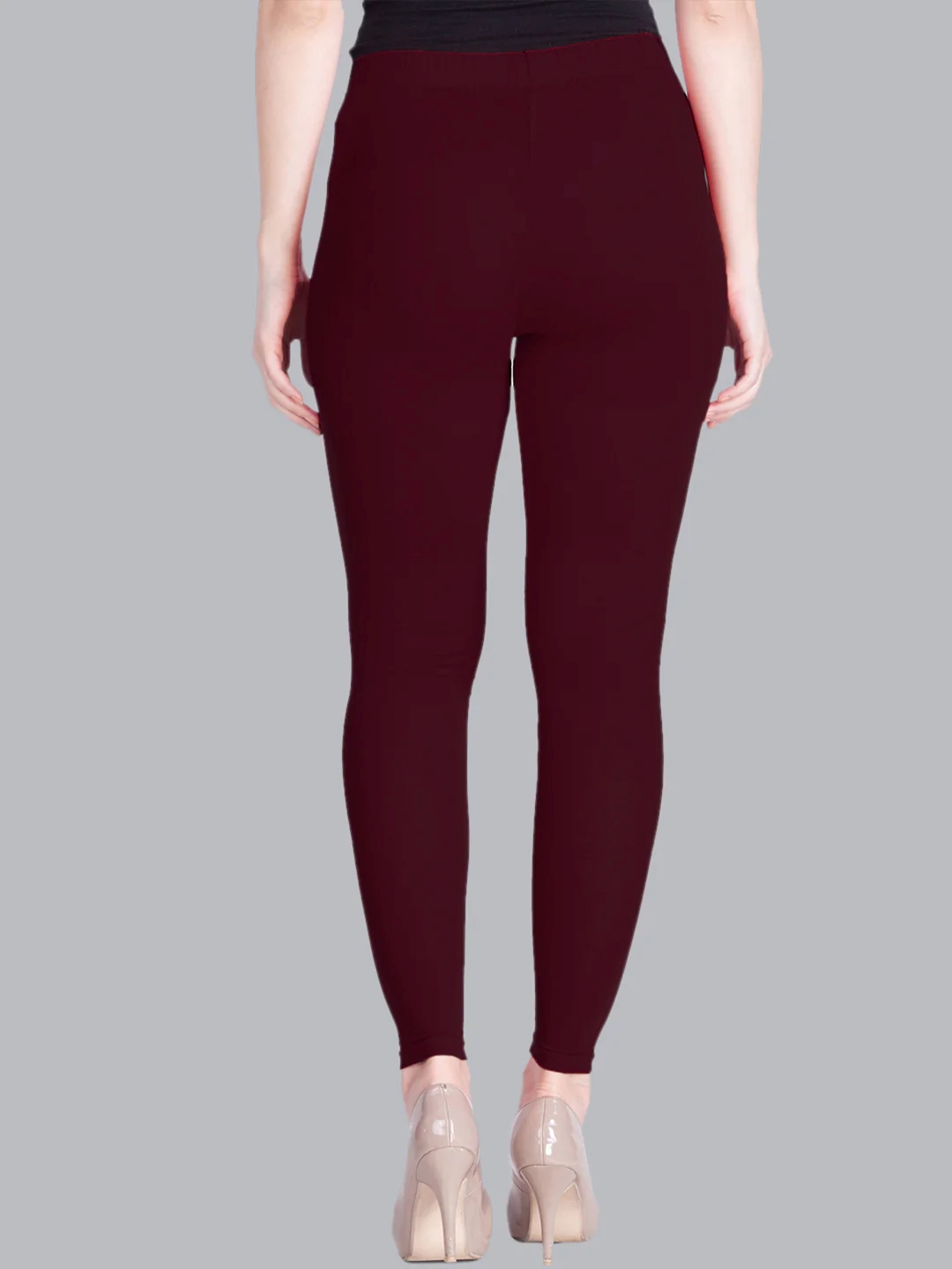 Burgundy Maroon Ankle Length Leggings Burgundy Maroon Ankle Length Leggings