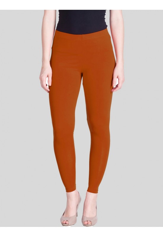 Orange Dark Rust Ankle Length Leggings