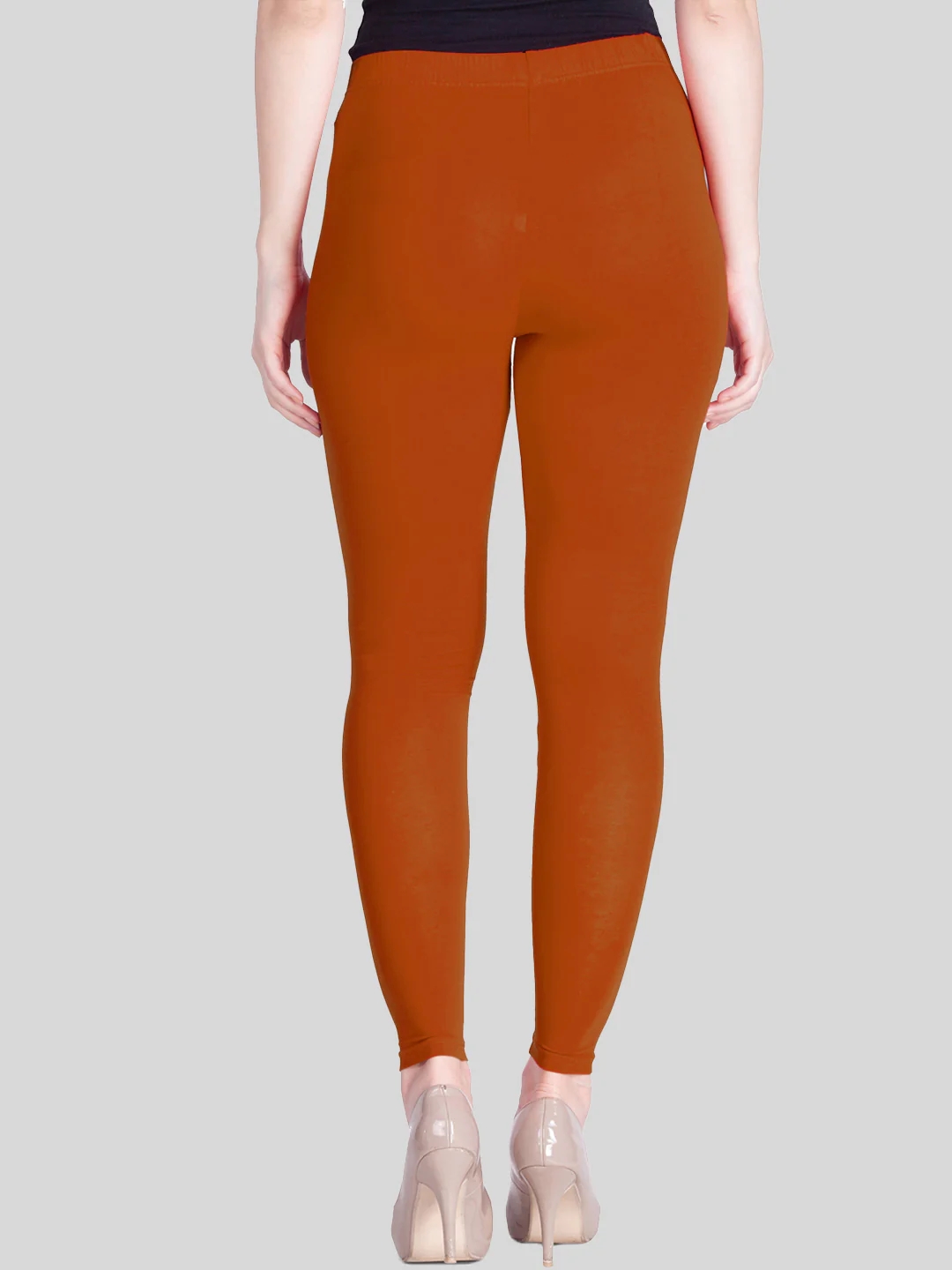Orange Dark Rust Ankle Length Leggings