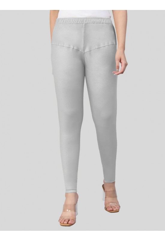Silver Shimmer Ankle Length Leggings