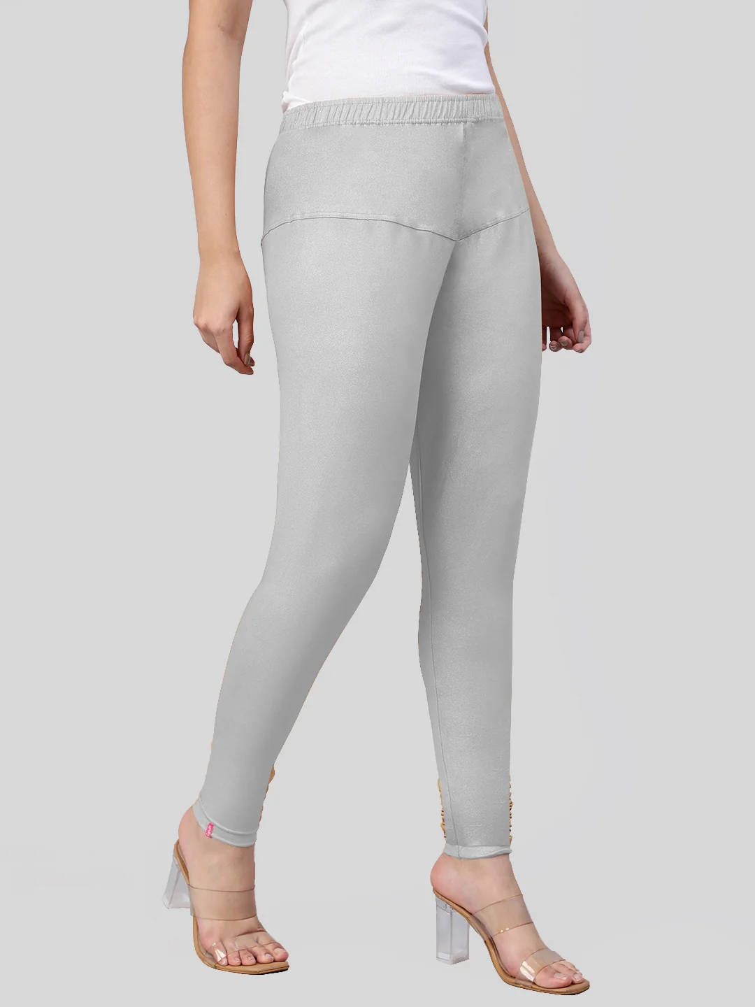 Silver Shimmer Ankle Length Leggings Silver Shimmer Ankle Length Leggings